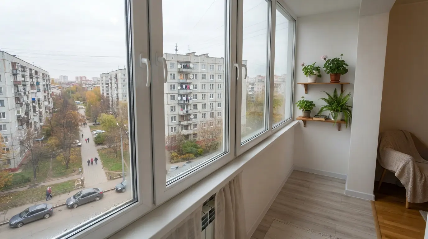 Перегородка между комнатой и балконом или лоджией — фото 15